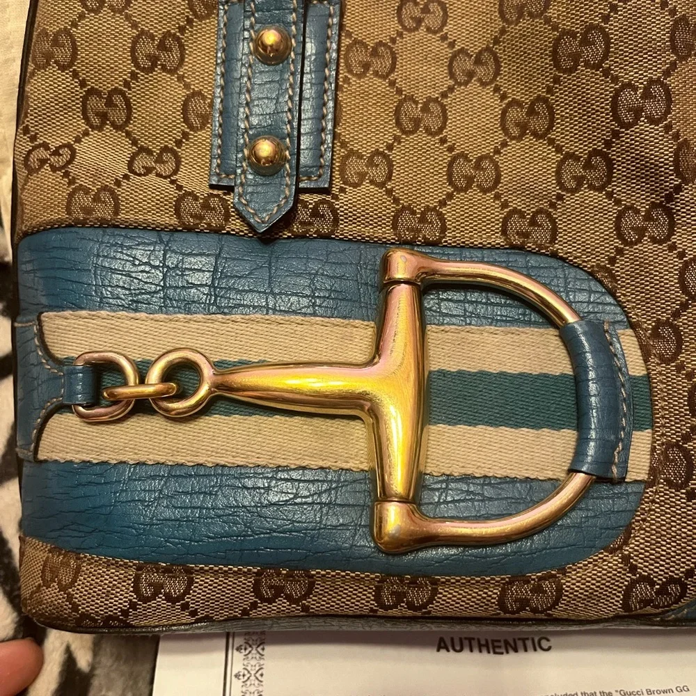 Gucci Vintage GG Hasler Web Horsebit Bag COA* Tote - Picture 5 of 17
